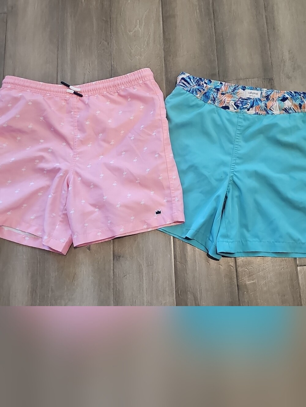 Crown & Ivy Kids Pink and Aqua Swim Shorts